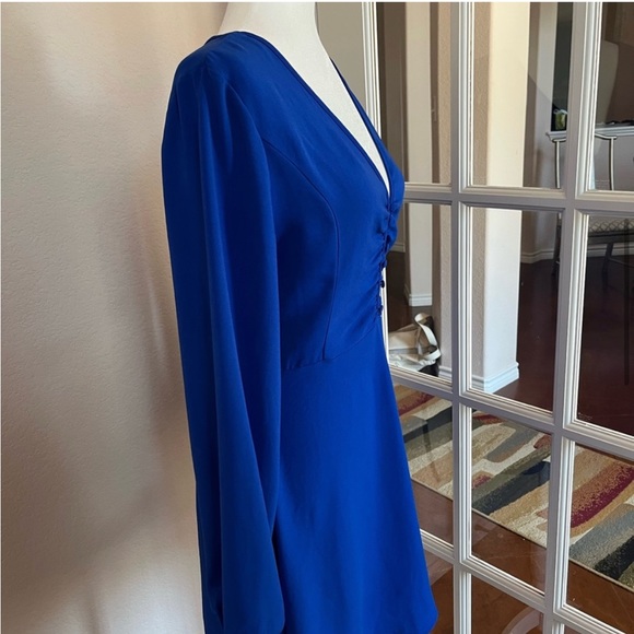 Lulus Keep A Secret Royal Blue Long Sleeve
Skater Dress - Picture 5 of 9